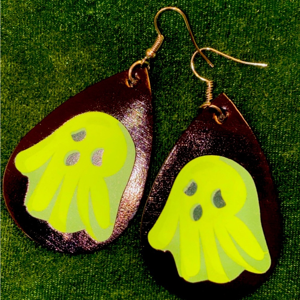 Glow in the dark ghost earrings
